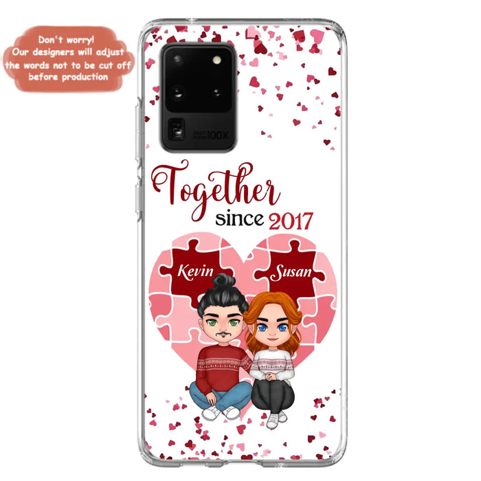 Custom Personalized Couple Phone Case - Gift Idea For Couple/Valentines Day - Together Since 2017 - Case For iPhone/Samsung