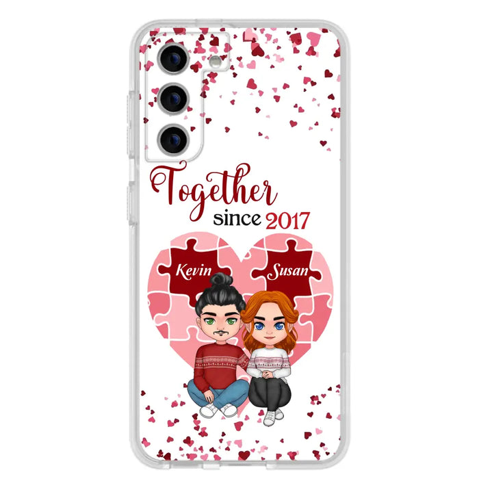 Custom Personalized Couple Phone Case - Gift Idea For Couple/Valentines Day - Together Since 2017 - Case For iPhone/Samsung