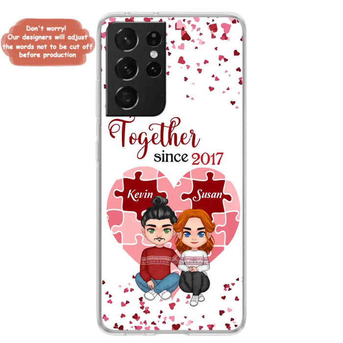 Custom Personalized Couple Phone Case - Gift Idea For Couple/Valentines Day - Together Since 2017 - Case For iPhone/Samsung