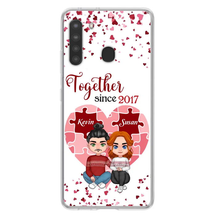 Custom Personalized Couple Phone Case - Gift Idea For Couple/Valentines Day - Together Since 2017 - Case For iPhone/Samsung