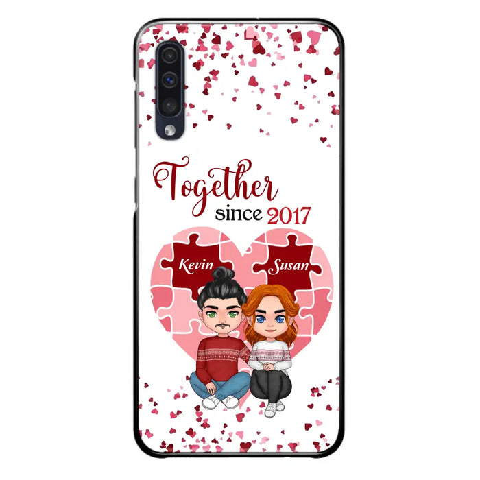 Custom Personalized Couple Phone Case - Gift Idea For Couple/Valentines Day - Together Since 2017 - Case For iPhone/Samsung