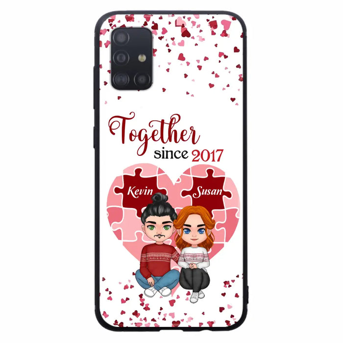 Custom Personalized Couple Phone Case - Gift Idea For Couple/Valentines Day - Together Since 2017 - Case For iPhone/Samsung