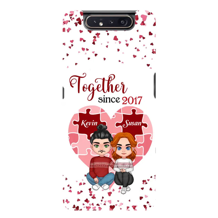 Custom Personalized Couple Phone Case - Gift Idea For Couple/Valentines Day - Together Since 2017 - Case For iPhone/Samsung