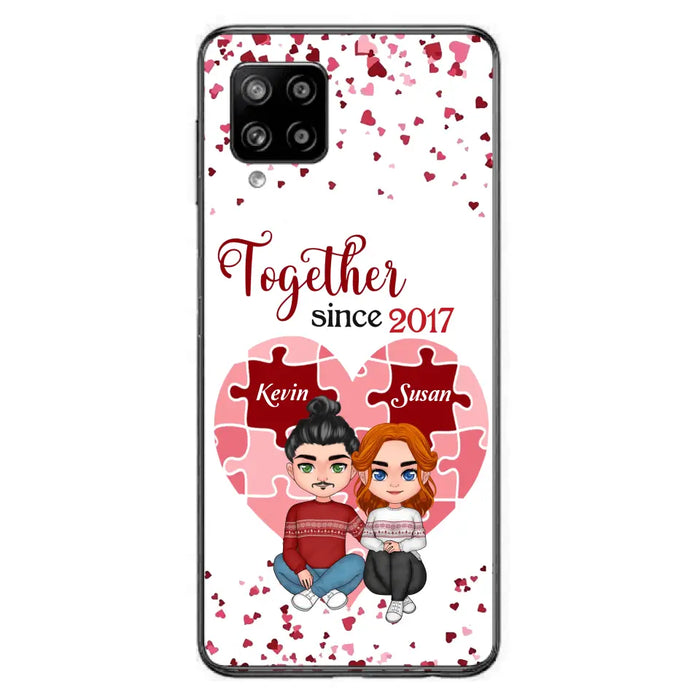 Custom Personalized Couple Phone Case - Gift Idea For Couple/Valentines Day - Together Since 2017 - Case For iPhone/Samsung