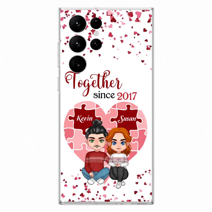 Custom Personalized Couple Phone Case - Gift Idea For Couple/Valentines Day - Together Since 2017 - Case For iPhone/Samsung