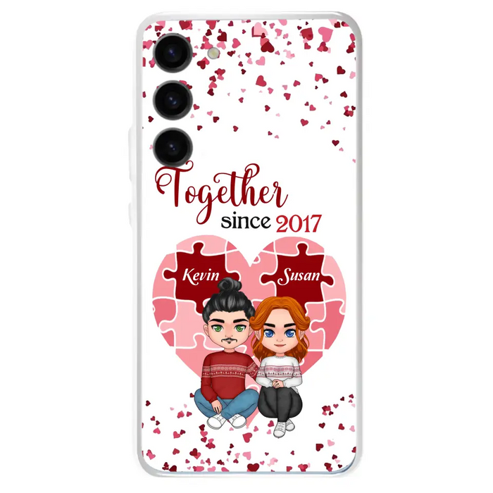 Custom Personalized Couple Phone Case - Gift Idea For Couple/Valentines Day - Together Since 2017 - Case For iPhone/Samsung