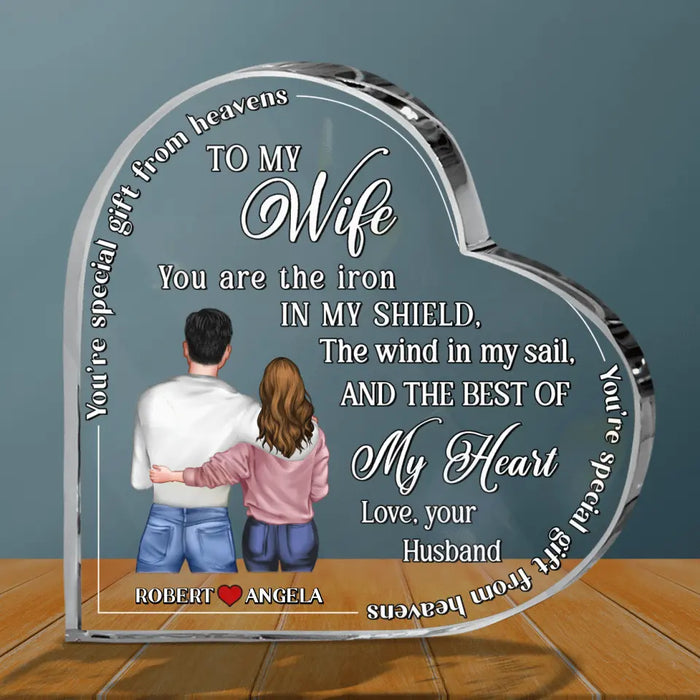 Custom Personalized Couple Crystal Heart - Gift Idea For Couple/Him/Her/Valentine's Day - You're Special Gift From Heaven