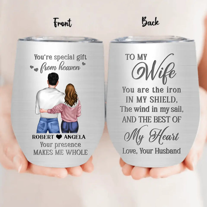 Custom Personalized Couple Wine Tumbler - Gift Idea For Couple/Him/Her/Valentine's Day - You're Special Gift From Heaven