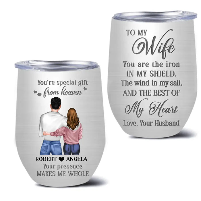 Custom Personalized Couple Wine Tumbler - Gift Idea For Couple/Him/Her/Valentine's Day - You're Special Gift From Heaven