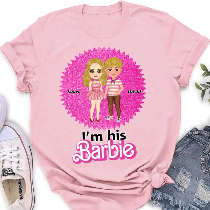 Custom Personalized Couple Matching T-Shirt/ Long Sleeve/ Sweatshirt/ Hoodie - Gift Idea For Couple - I'm Her Barbie