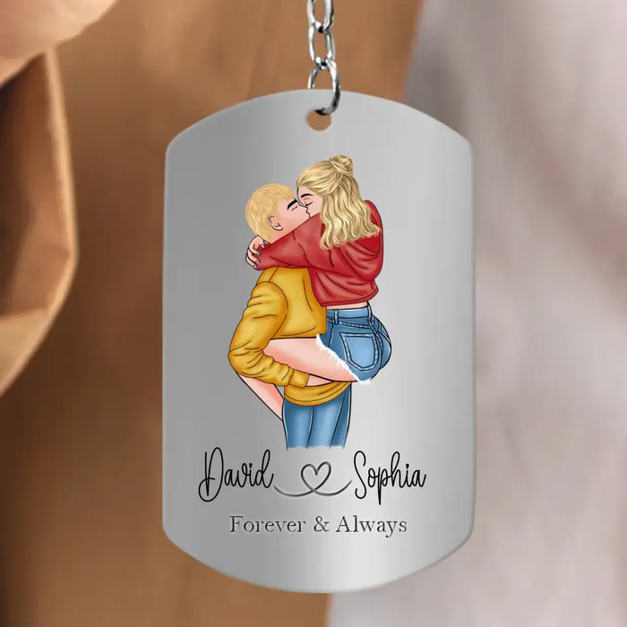 Custom Personalized Couple Aluminum Keychain - 
 Gift Idea For Couple/Valentine's Day - I Love You