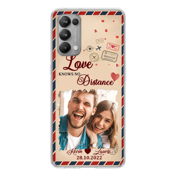 Custom Personalized Couple Phone Case - Gift Idea For Couple/Valentines Day - Upload Photo - Love Knows No Distance - Case For Oppo/ Xiaomi/ Huawei