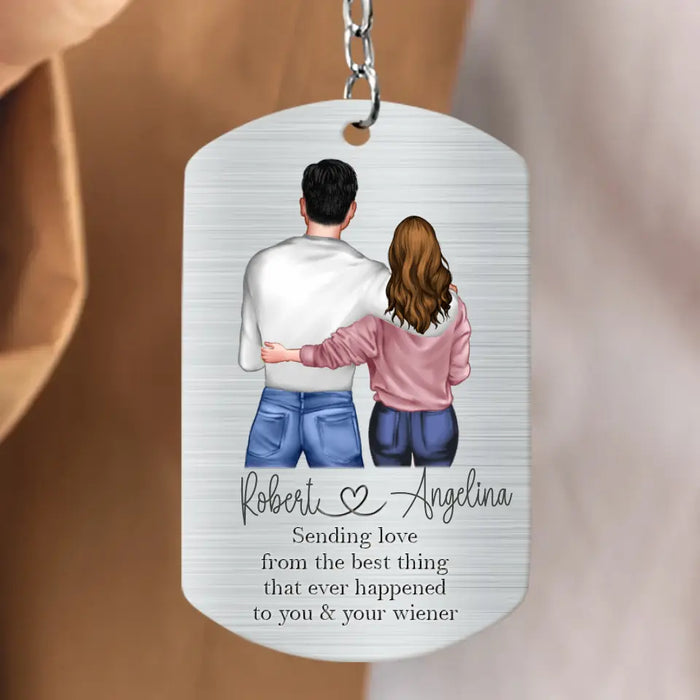 Custom Personalized Couple Aluminum Keychain - 
 Gift Idea For Couple/Valentine's Day - Sent With Hugs I Held This Keychain