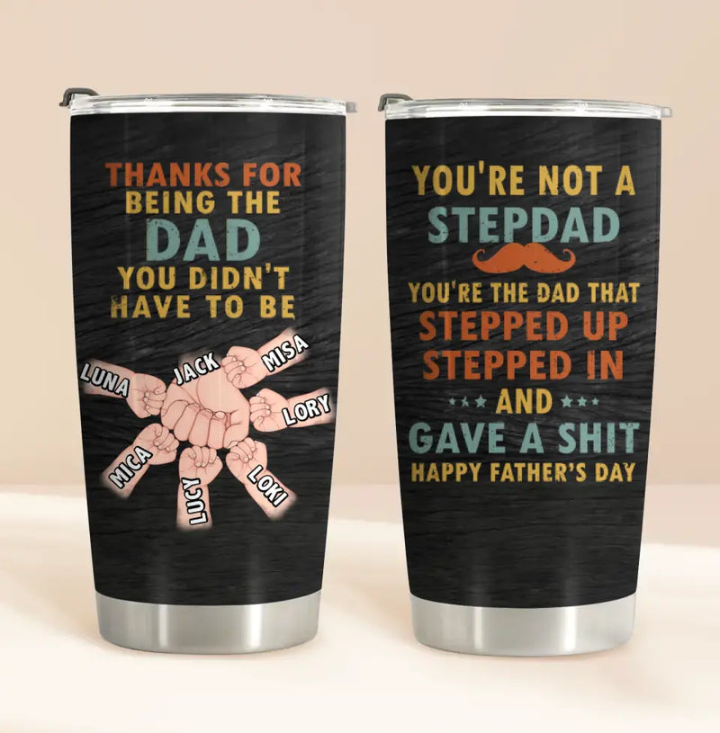 Personalized Step Father Tumbler - Gift Idea For Father's Day - Up to 6 Kids