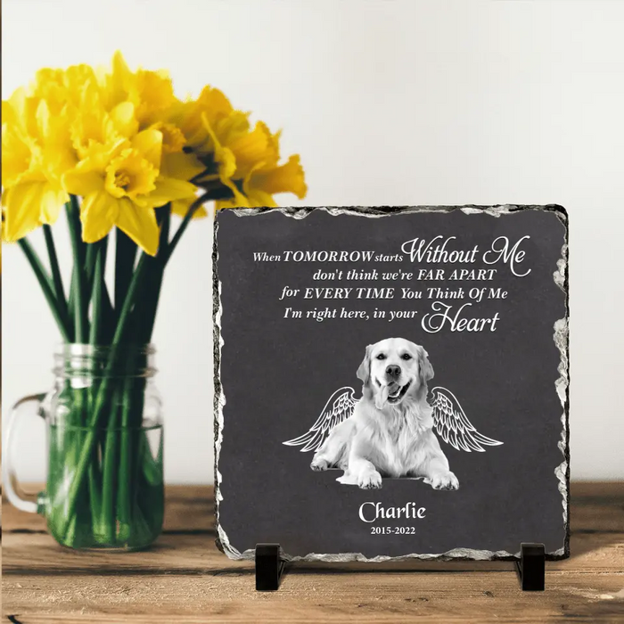 Custom Personalized Memorial Photo Square Lithograph - Gift Idea For Pet Lover - When Tomorrow Starts Without Me