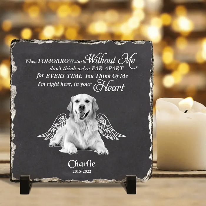 Custom Personalized Memorial Photo Square Lithograph - Gift Idea For Pet Lover - When Tomorrow Starts Without Me