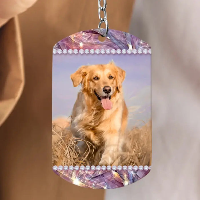 Custom Personalized Memorial Pet Aluminum Keychain - 
 Gift Idea For Pet Lovers - Don't Cry For Me Mom! I'm OK