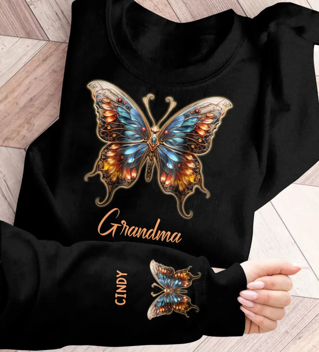 Custom Personalized Grandma Mom Butterfly Sweater - Gift Idea For Grandma/ Mother - Upto 10 Kids