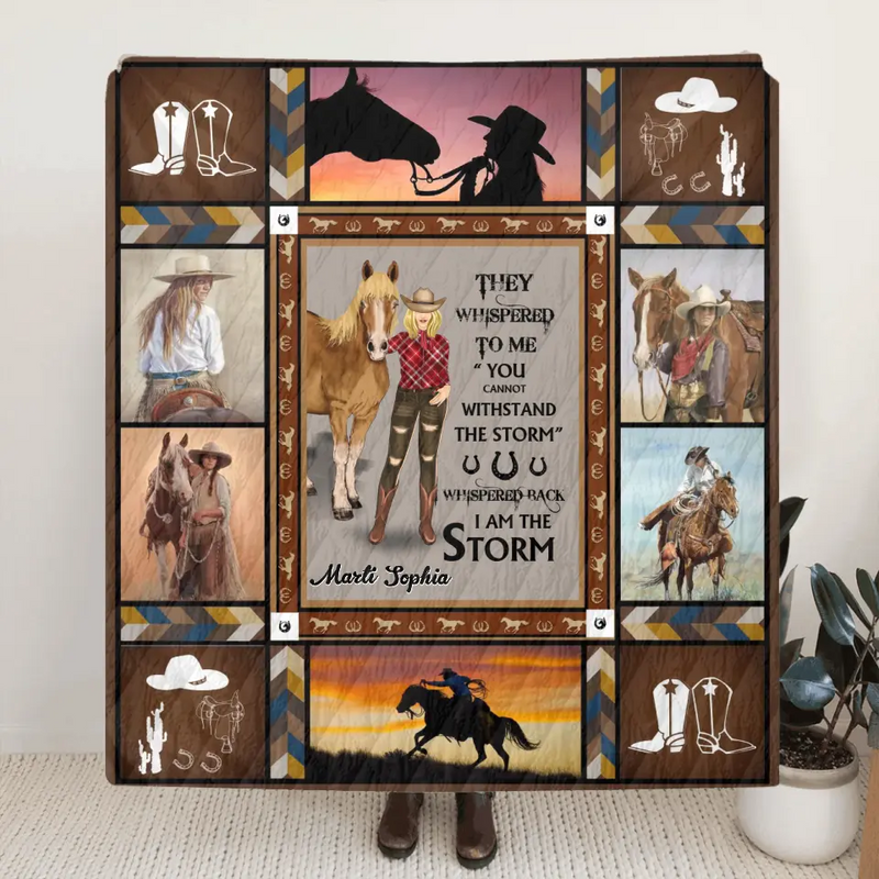 Personalized Horse Girl Quilt/Fleece Throw Blanket - Gift Idea For Girl/Horse Lovers - They Whispered To Me