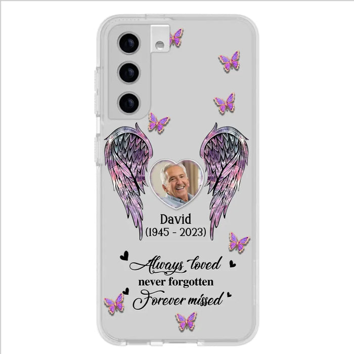 Custom Personalized Memorial Phone Case - Memorial Gift Idea For Family Member - Upload Photo - Case For iPhone/Samsung - Always Loved Never Forgotten Forever Missed