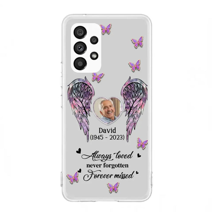 Custom Personalized Memorial Phone Case - Memorial Gift Idea For Family Member - Upload Photo - Case For iPhone/Samsung - Always Loved Never Forgotten Forever Missed