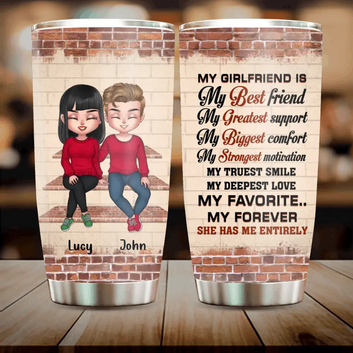 Custom Personalized Couple Tumbler - Gift Idea For Him/Her/Couple/Valentine's Day - My Girl Friend Is My Best Friend