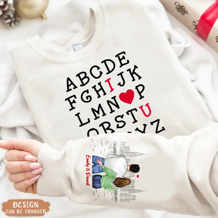 Personalized Alphabet I Love You Sweater - Anniversary/ Christmas/ Valentine's Day Gift Idea For Couple/ Him/ Her