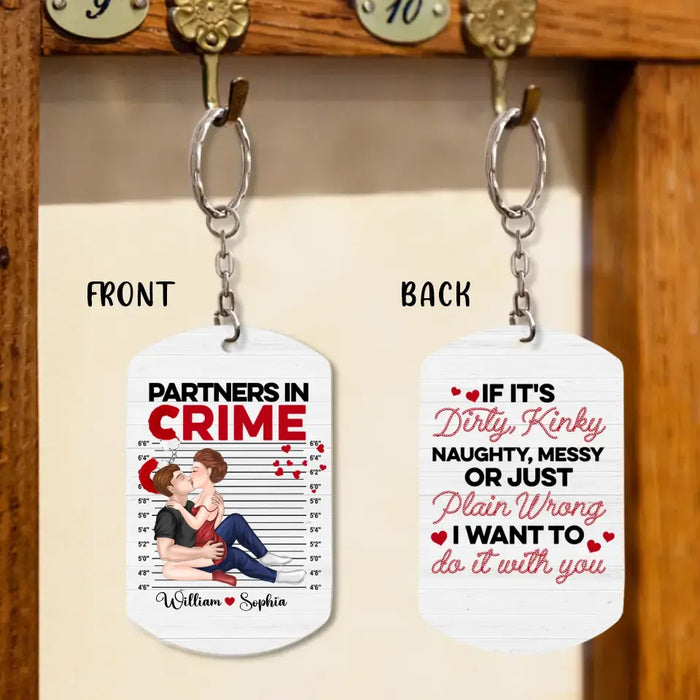 Custom Personalized Sexy Couple Aluminum Keychain - Gift Idea For Couple/Valentine's Day - Partners In Crime