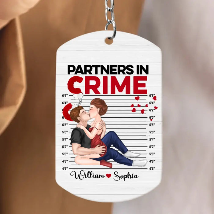 Custom Personalized Sexy Couple Aluminum Keychain - Gift Idea For Couple/Valentine's Day - Partners In Crime