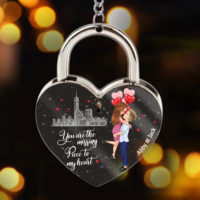 Custom Personalized Couple Acrylic Keychain - Gift Idea For Couple/ Him/ Her - You Are The Missing Piece To My Heart