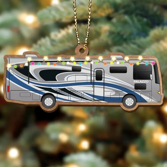 Custom Personalized Camping Xmas Wooden Ornament - Christmas Gift Idea For Camping Lover/ Christmas Decoration Gift