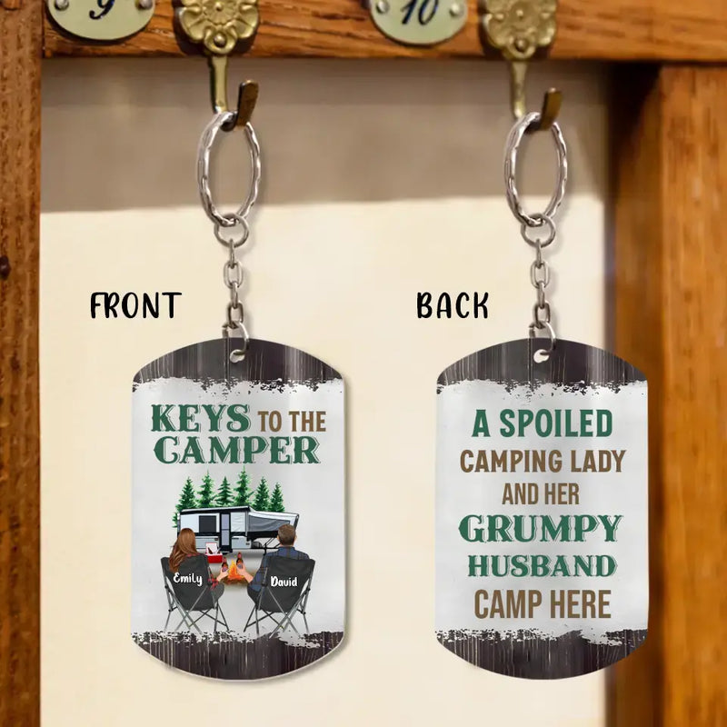 Personalized Camping Couple Aluminum Keychain - Gift Idea For Couple/Camping Lover - Valentines Day Gift - Keys To The Camper
