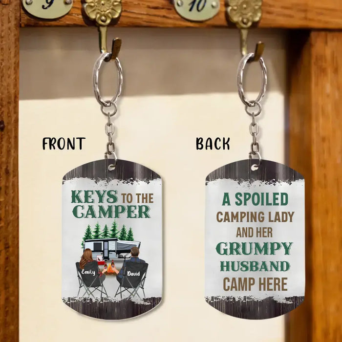 Custom Personalized Camping Couple Aluminum Keychain - Gift Idea For Couple/ Camping Lover - Valentines Day Gift - Keys To The Camper