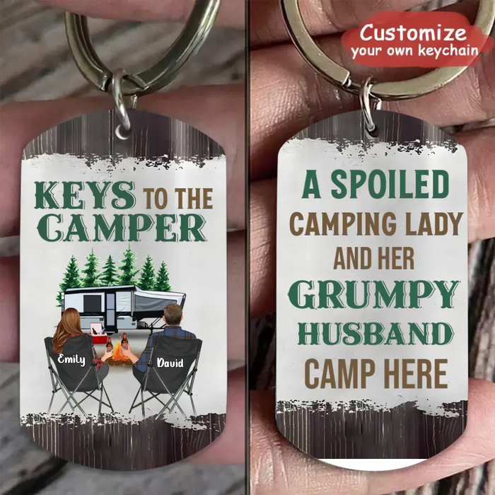 Custom Personalized Camping Couple Aluminum Keychain - Gift Idea For Couple/ Camping Lover - Valentines Day Gift - Keys To The Camper