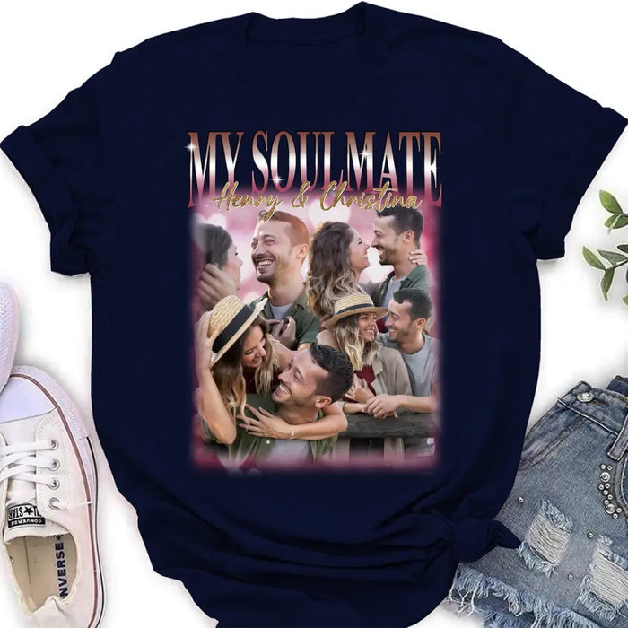 Custom Personalized Couple T-Shirt/ Long Sleeve/ Sweatshirt/ Hoodie - Upload Photos - Gift Idea For Couple - My Soulmate