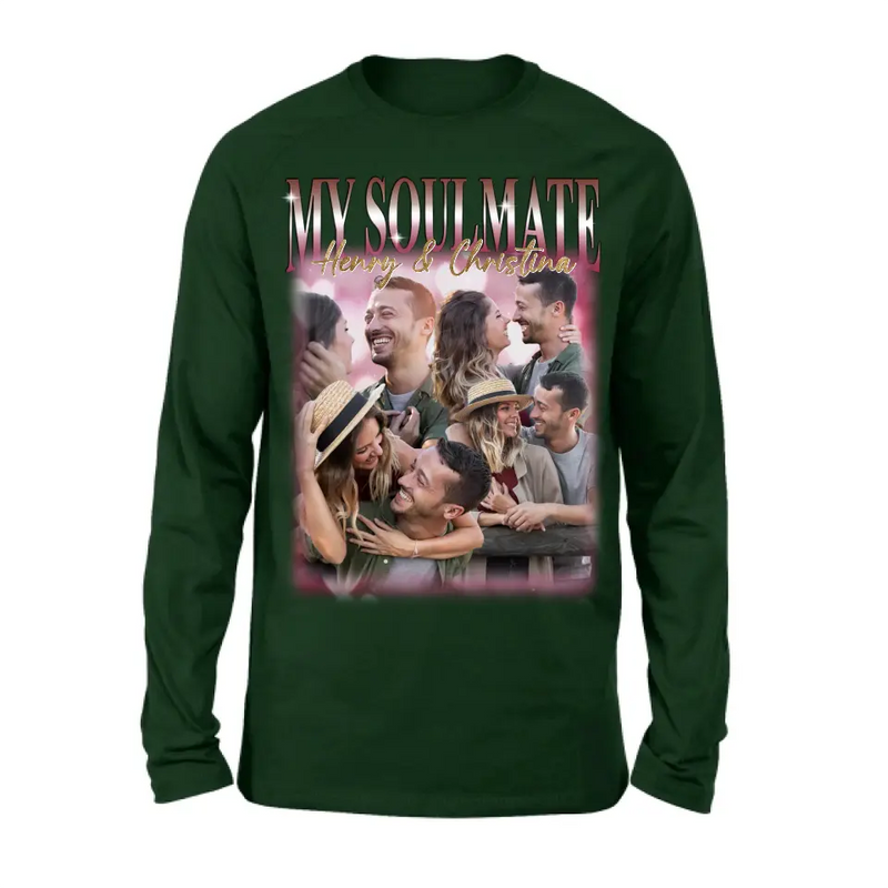 Personalized Couple T-Shirt/Long Sleeve/Sweatshirt/Hoodie - Upload Photos - Gift Idea For Couple - My Soulmate