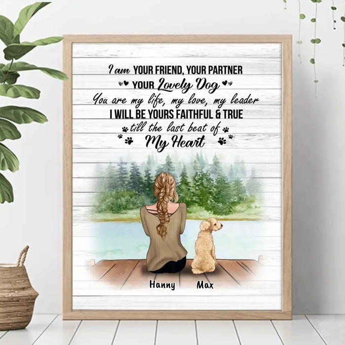 Personalized Dog Mom Poster - Upto 5 Dogs - Best Gift For Dog Lovers - I'm Your Friend, Your Partner - TBZX4U