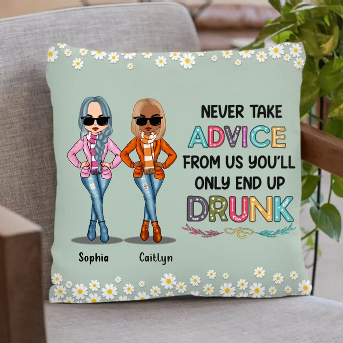 Custom Personalized Best Friends Pillow Cover - Gift Idea For Friends - Up To 5 Friends