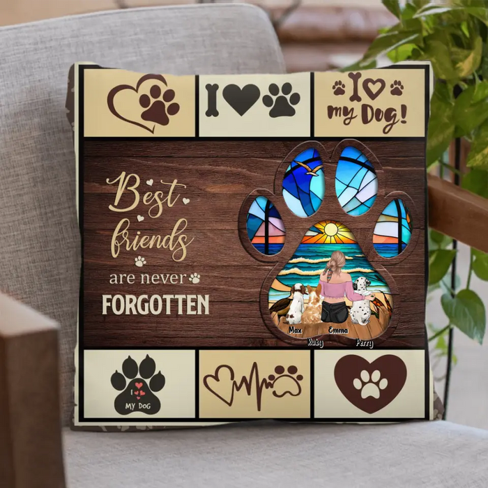 Custom Personalized Pet Mom/Dad Pillow Cover - Gift Idea For Pet Lover with up to 3 Pets - Best Friends Are Never Forgotten