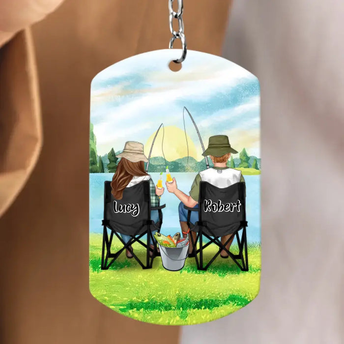 Custom Personalized Fishing Couple Aluminum Keychain - Gift Idea For Him/ Husband - You Are The Rod To My Reel