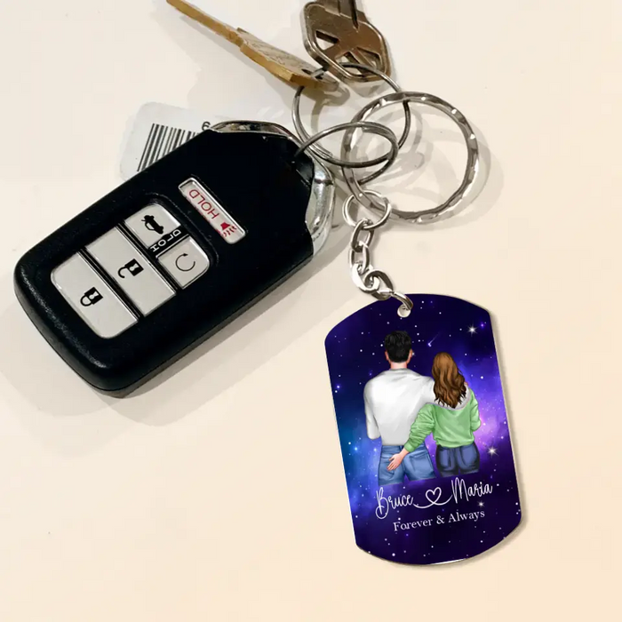 Custom Personalized Couple Aluminum Keychain - Gift Idea For Couple/Him/Her/Wife - I Love You