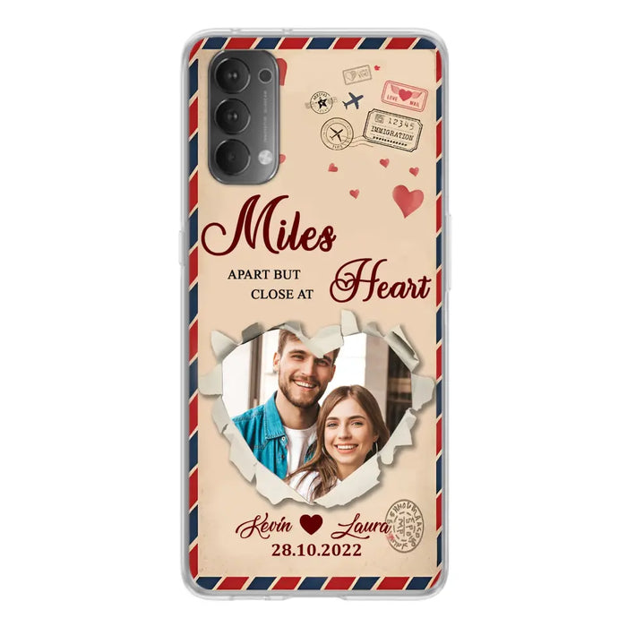 Custom Personalized Couple Phone Case - Gift Idea For Couple/Valentines Day - Upload Photo - Miles Apart But Close At Heart - Case For Oppo/ Xiaomi/ Huawei