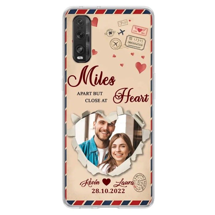 Custom Personalized Couple Phone Case - Gift Idea For Couple/Valentines Day - Upload Photo - Miles Apart But Close At Heart - Case For Oppo/ Xiaomi/ Huawei