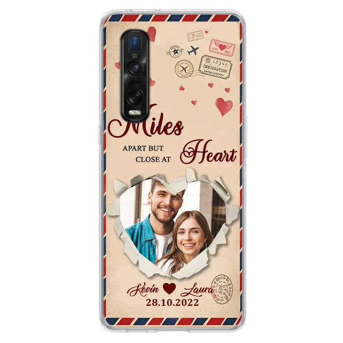 Custom Personalized Couple Phone Case - Gift Idea For Couple/Valentines Day - Upload Photo - Miles Apart But Close At Heart - Case For Oppo/ Xiaomi/ Huawei