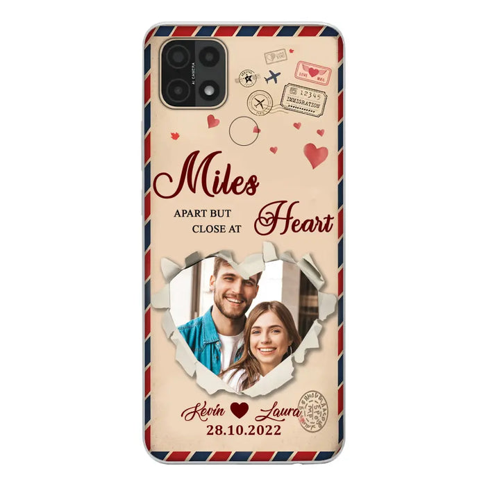 Custom Personalized Couple Phone Case - Gift Idea For Couple/Valentines Day - Upload Photo - Miles Apart But Close At Heart - Case For Oppo/ Xiaomi/ Huawei