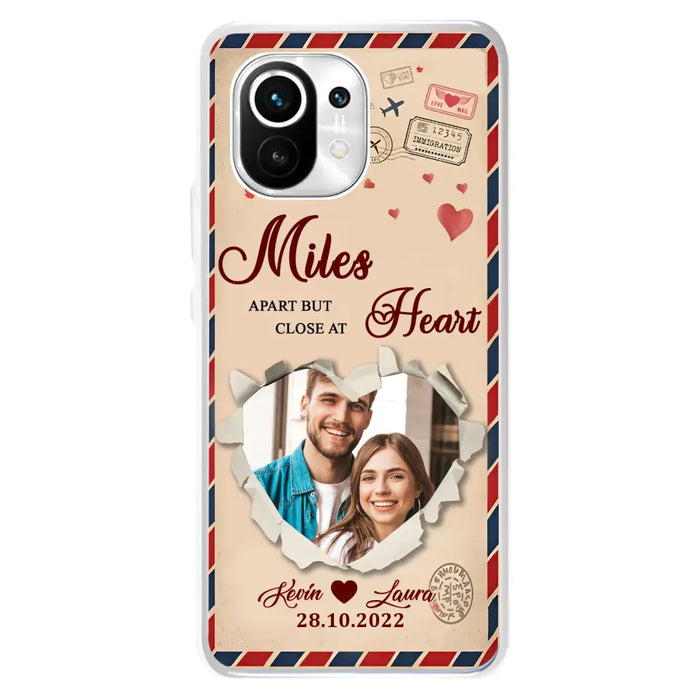 Custom Personalized Couple Phone Case - Gift Idea For Couple/Valentines Day - Upload Photo - Miles Apart But Close At Heart - Case For Oppo/ Xiaomi/ Huawei