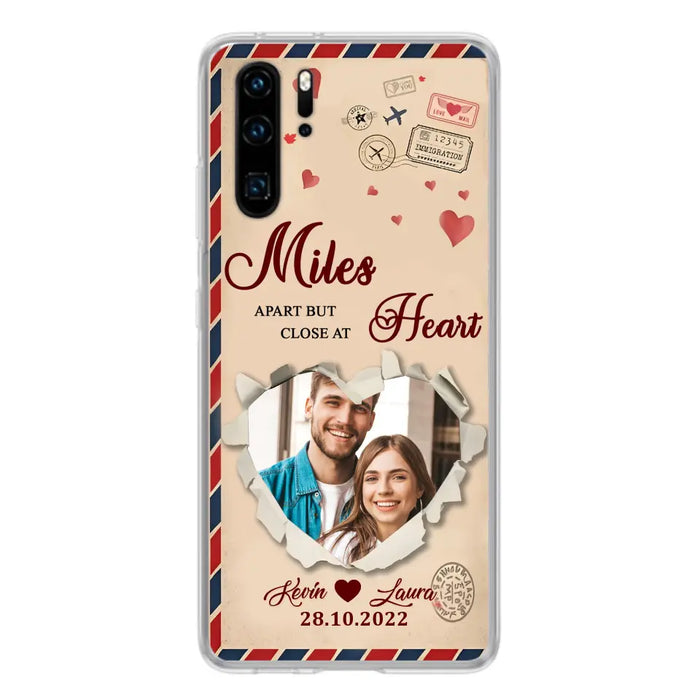 Custom Personalized Couple Phone Case - Gift Idea For Couple/Valentines Day - Upload Photo - Miles Apart But Close At Heart - Case For Oppo/ Xiaomi/ Huawei