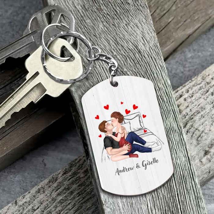 Custom Personalized Couple Aluminum Keychain - Gift Idea For Couple/Him/Her/Wife - I Love You With All My Boobs