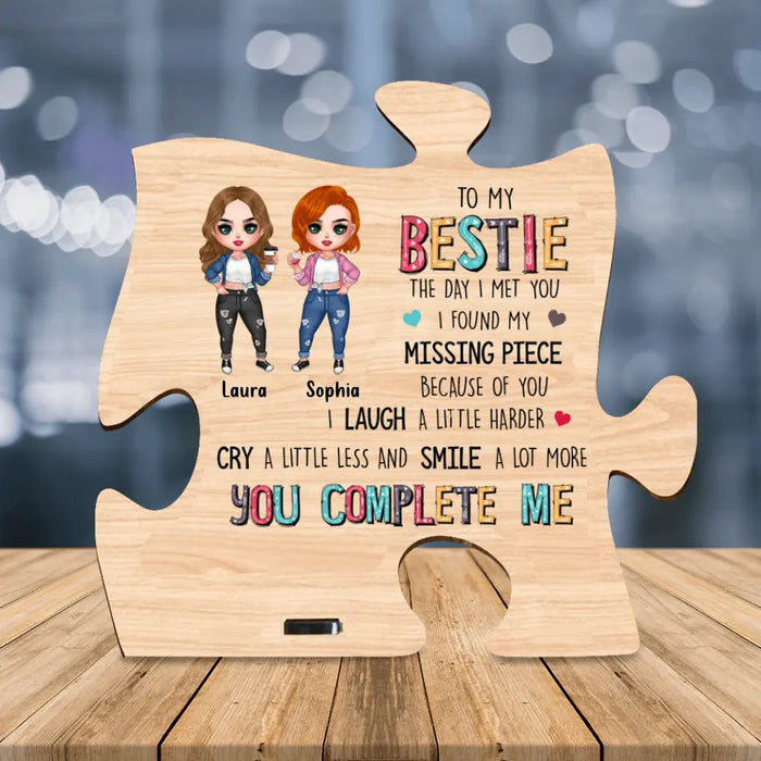 Custom Personalized Besties Wooden Puzzle Plaque - Up to 5 Besties - Best Gift For Friends/Bestie