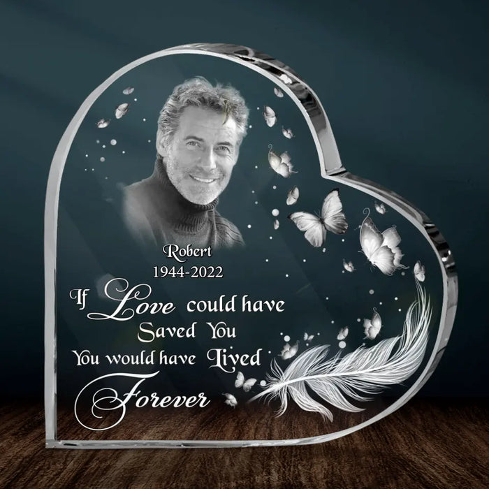 Custom Personalized Photo Crystal Heart - Memorial Gift Idea - Until The Day We Meet Again At The Rainbow Bridge